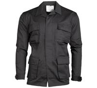 MIL-TEC TACTICAL MILITARY BDU COMBAT SHIRT MENS POLICE JACKET SECURITY TOP BLACK