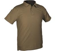 Mil-Tec Tactical Quick Dry Short Sleeve Polo Mens Tee T-Shirt Dark Coyote