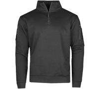 Mil-Tec Tactical Sweatshirt with Zipper Running Outdoor Active Gym Mens Black