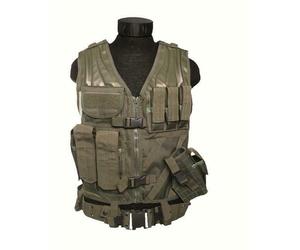 Mil-Tec Tactical Vest Green Airsoft Quick Draw Mag Pouches Holster Army Style