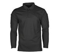 Mil-Tec Tactical Quickdry Long Sleeve Polo Shirt - Black