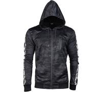 Mil-Tec Training Jacket Hooded Zipper Sweatshirt Mens Hiking Outdoor Dark Camo