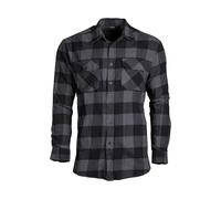 Mil-Tec Flannel Shirt Light Longsleeve - Black/Gray