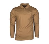 Mil-Tec Tactical Quickdry Long Sleeve Polo Shirt - Coyote
