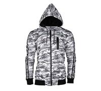 Mil-Tec Training Jacket Mens Hiking Outdoor Hooded Zipper Sweatshirt Urban Camo