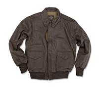 CLASSIC MILITARY LEATHER A2 ARMY MENS SHORT BOMBER FLIGHT JACKET BROWN S-3XL