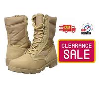 Mil-Tec US Army Desert Combat Jungle Patrol Boots Tan Suede Leather Khaki
