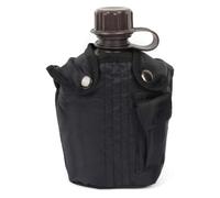 Mil-Tec US Army Style Canteen Water Bottle 1L Black Hiking Outdoor Airsoft