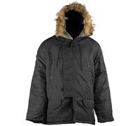 Mil-Tec US N3B Parka Mens Jacket Coat Top Warm Army Black