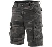 Mil-Tec Vintage Prewash Shorts Mens Cargo Army Military Bottoms Dark Camo