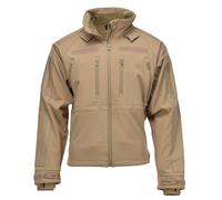 MIL-TEC windproof hiking jacket soft shell stormproof zips fleece liner Coyote