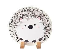 Mil.Yay Hedgehog-Shaped Pegboard - Cute Wooden Wall & Desk Organiser with Hooks - Jewellery &Key Holder, Necklace Display - Animal Storage Board for Kids’ Room, Hallway or Office (30 x 27.8cm)