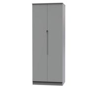 Mil080Dgdg Messina Ready Assembled Modern Matt Grey Tall Double Wardrobe (H)1970mm (W)770mm (D)530mm