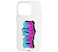 Mila Graffiti Personalized Name Blue Pink Women Girls Case for iPhone 15 Pro Max
