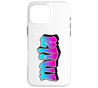 Mila Graffiti Personalized Name Blue Pink Women Girls Case for iPhone 16 Pro Max