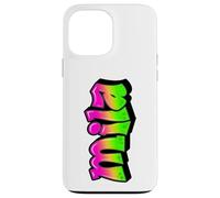 Mila Graffiti Personalized Name Green Pink Women Girls Case for iPhone 13 Pro Max