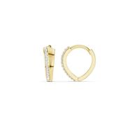 mila green Sterling Silver 18ct Gold Vermeil Plated 0.10ct Diamond Pavé Asymmetrical Hoop Earrings