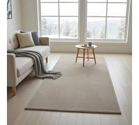 Mila Home Joy Beige Relief Carpet - Non-slip Bottom - Cuttable Rug & Runner - Modern Design for Living Room, Hallway & Bedroom