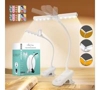 MILA&LOUIS Rechargeable Book Lights for Reading at Night Portable Bookmark & Clip On USB Booklight for Readers in Bed Dimmable Brightness Small Cute LED Bedside Reading Lamp for Travel (ST White)