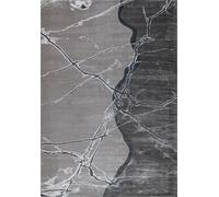 Mila Luxury Abstract Short Pile Rug London Rug Company Grey 240cm x 340cm