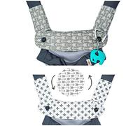 Mila Millie Premium 2 Packs Drool and Teething Reversible Cotton Pad - Fits Ergobaby Four Position 360 and Most Baby Carrier - Gray Arrow Cross Design - Hypoallergenic by