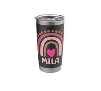 Mila Name Cute Personalized Heart Love Rainbow Stainless Steel Insulated Tumbler