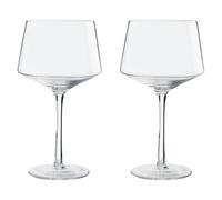 Premier Housewares Set Of 2 Clear Gin Glasses Ultra Clear Flower Detail Cocktail Glass Kitchenware For Daily Use w11 x d11 x h20cm