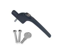 uPVC Window Handle Universal Inline Locking Espag Double Glazing Window Handle 40mm (Black, 40mm Spindle)