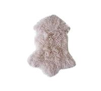 MILABERT Genuine Mongolian Sheepskin Rug - Blush Pale Pink | Super Soft Long Curly Wool | Luxury Single Pelt | Premium Home Decor