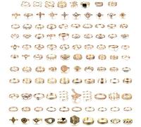 MILACOLATO 108Pcs Midi Ring Bohemian Knuckle Ring Sets Fashion Finger Vintage Rose Gold/Golden Stackable Rings for Women Knuckle Midi Rings