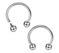 MILACOLATO 16g Septum Rings for Women Men | Implant Grade G23 Titanium Septum Ring | Internally Threaded Horseshoe Circular Barbell Piercing Jewelry for Nose Lip Tragus Eyebrow Helix Daith | 2pcs