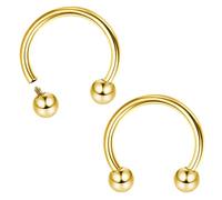 MILACOLATO 16g Septum Rings for Women Men | Implant Grade G23 Titanium Septum Ring | Internally Threaded Horseshoe Circular Barbell Piercing Jewelry for Nose Lip Tragus Eyebrow Helix Daith | 2pcs, 8