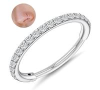 Milacolato 1Pcs G23 Titanium Nose Rings Hoops Hypoallergenic Conch Piercing Jewelry 16G 18G 20G Hinged Segment CZ Paved Clicker Rings for Septum Cartilage Daith Helix Rook Tragus Ear Lobe Earrings for