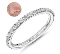 Milacolato 1Pcs G23 Titanium Nose Rings Hoops Hypoallergenic Conch Piercing Jewelry 16G 18G 20G Hinged Segment CZ Paved Clicker Rings for Septum Cartilage Daith Helix Rook Tragus Ear Lobe Earrings for