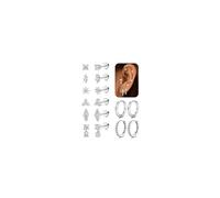 MILACOLATO 20G Hypoallergenic Flat Back Earrings Cartilage Earring Sets for Multiple Piercing Surgical Stainless Steel Earrings for Women Trendy Earring Stacks Small Huggie Hoops Flatback Stud, Cubic