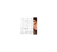 MILACOLATO 21 Pairs Silver Stud Earrings Set for Women Stainless Steel Cartilage Helix Small Tiny Hoop Earrings Star Moon Opal Cross Heart 20G Geometric Stud Earrings Piercing Jewellery