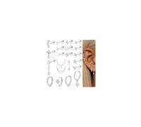MILACOLATO 21pc Helix Piercing Jewellery Flat Back Earrings Set for Women | Hypoallergenic Gold Silver Stud Hoop Earring 20G Cartilage Helix Tragus Earrings Conch Rook Daith Piercing Jewellery