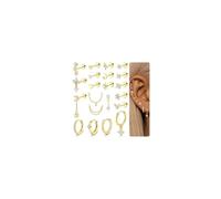 MILACOLATO 21pc Helix Piercing Jewellery Flat Back Earrings Set for Women | Hypoallergenic Gold Silver Stud Hoop Earring 20G Cartilage Helix Tragus Earrings Conch Rook Daith Piercing Jewellery