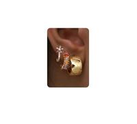 MILACOLATO 3 Pairs Chunky Gold Hoop Earrings for Women 925 Sterling Silver Post Hypoallergenic 14K Gold Plated Earrings Set Lightweight Pearl CZ Small Huggie Hoops Cartilage Helix Earring Stack-C