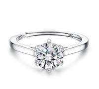 MILACOLATO 925 Silver Engagement Rings for Womens Simulated,Eternity,Promise Solitaire, Wedding,Cubic Zirconia,Adjustable,Bride,Round,Square,Diamond Rings for Womens Round