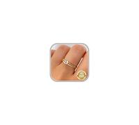 MILACOLATO 925 Sterling Silver Adjustable Ring Classic Rounde Cubic Zirconia Engagement Wedding Eternity Promise Thumb Ring 18K Gold Plated Rings for Women