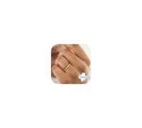 MILACOLATO 925 Sterling Silver Ring Dainty Twisted Cubic Zirconia Eternity Promise Wedding Band Ring Adjustable Thumb Ring Gold Ring for Women Ladies Girls