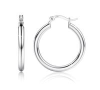 MILACOLATO Chunky Hoop Earrings For Women, 925 Sterling Silver Hypoallergenic Ear Post, 14K Gold Plated Large Hollow Tube Hoops Earrings, 4mm Thick Gold Big Hooped Earrings Jewellery 40mm gold
