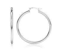 MILACOLATO Chunky Hoop Earrings For Women, 925 Sterling Silver Hypoallergenic Ear Post, 14K Gold Plated Large Hollow Tube Hoops Earrings, 4mm Thick Gold Big Hooped Earrings Jewellery 60mm gold