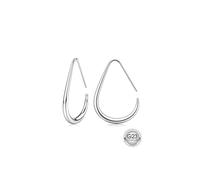 MILACOLATO G23 Titanium Gold Hoop Earrings Hypoallergenic 18K Gold Plated Teardrop Earrings for Women Trendy Large Oval Pull Through Lightweight Silver Hoop Earring Statement Jewelry for Women-S25