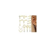 MILACOLATO Helix Piercing Jewellery Surgical Steel Earrings Hypoallergenic Flat Back Earring Stud Hoop Earrings Set Conch Piercings Silver Gold Cartilage Daith Tragus Piercing Jewellery Single PC-g