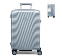 MILADA Expandable Luggage Hardshell Suitcase with 8 Spinner Wheels, TSA Lock, Lightweight & Durable for Travel, Arctic Silver, Checked Medium 24 inch