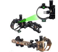 MILAEM Micro Adjustable 5 Pin 7 Pin Compound Bow Sight 0.019 Optical Fiber Bow Sight For Hunting Shooting (DB9150-Black-5pin)