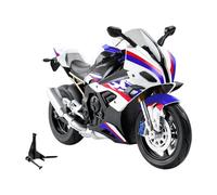 Milageto 1/10 Scale Motorcycle Model,Realistic,Creative,Collectible Alloy Ornament Motorbike Toy with Sound and Light for Boys Gifts, White