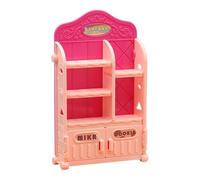 Milageto 1:12 Coffee Bar Cabinet Model, Mini Storage Shelf Rack, Craft Mini Rack Model for Architectural, Decoration, Pink